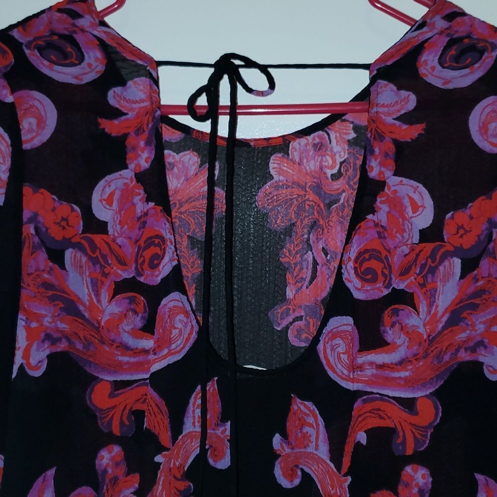 FREE PEOPLE INTAMATELY SYMPHONY Dark Garden Smock Dress Sz M Pink Black NWOT - Picture 9 of 10